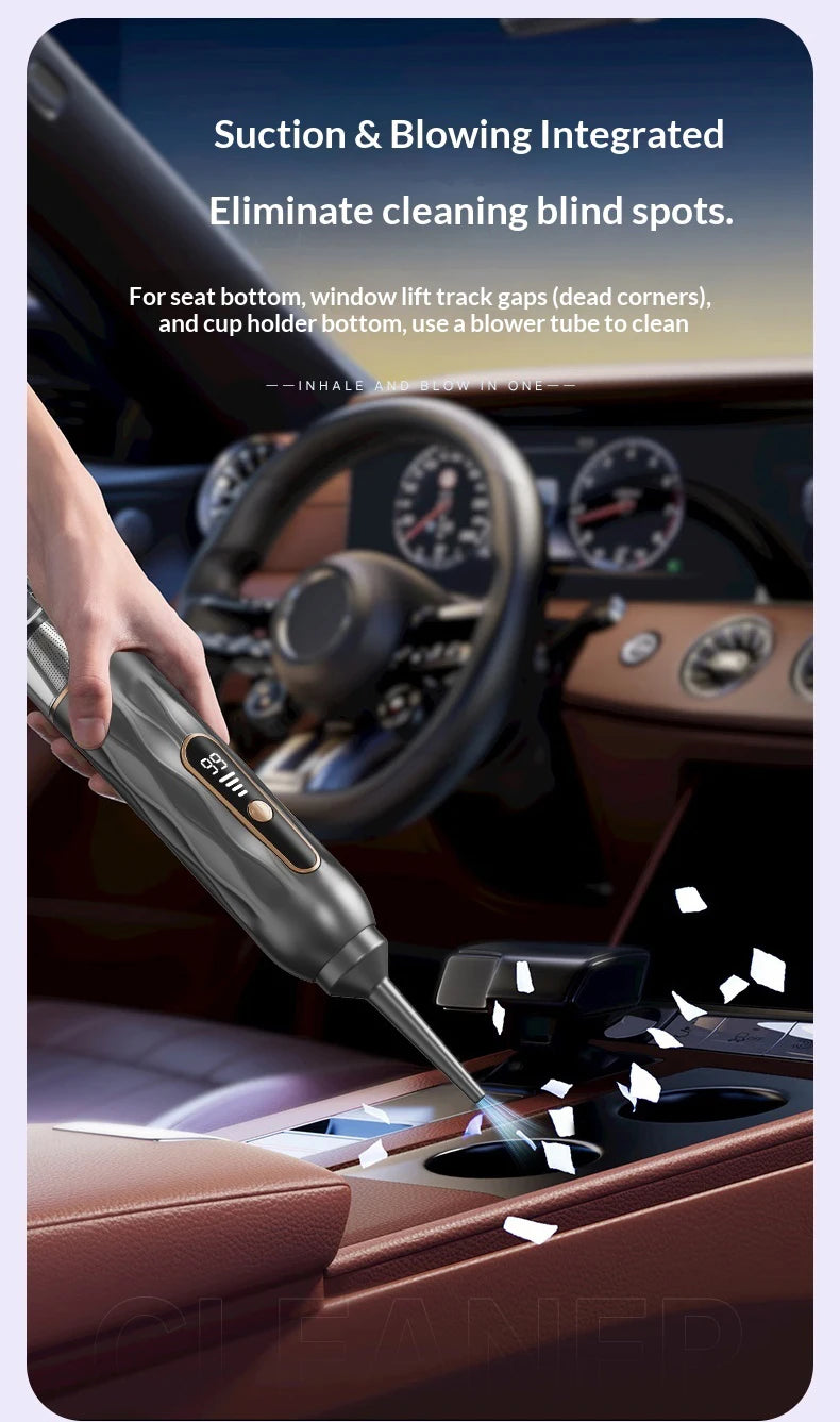 Cordless Mini Car Vacuum Cleaner – Gray Handheld
