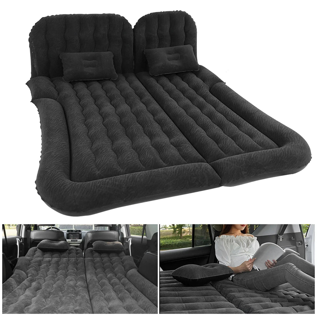 2-in-1 Inflatable Car Travel Mattress – PVC Flocking Soft Backseat Air Bed for Car & SUV