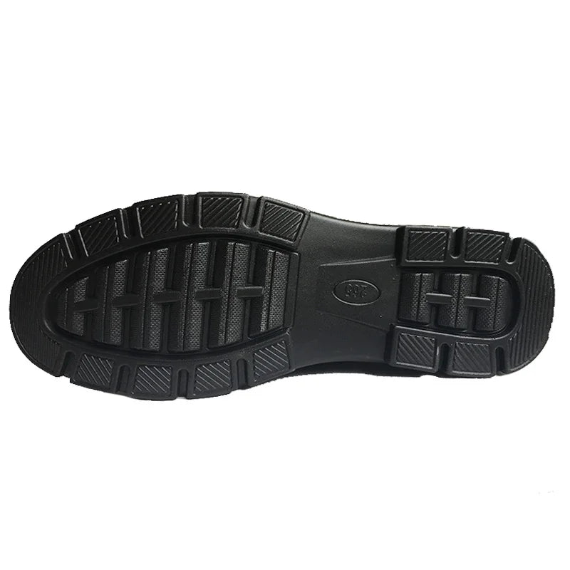 Men's Black Leather Lace-Up Casual Shoes
