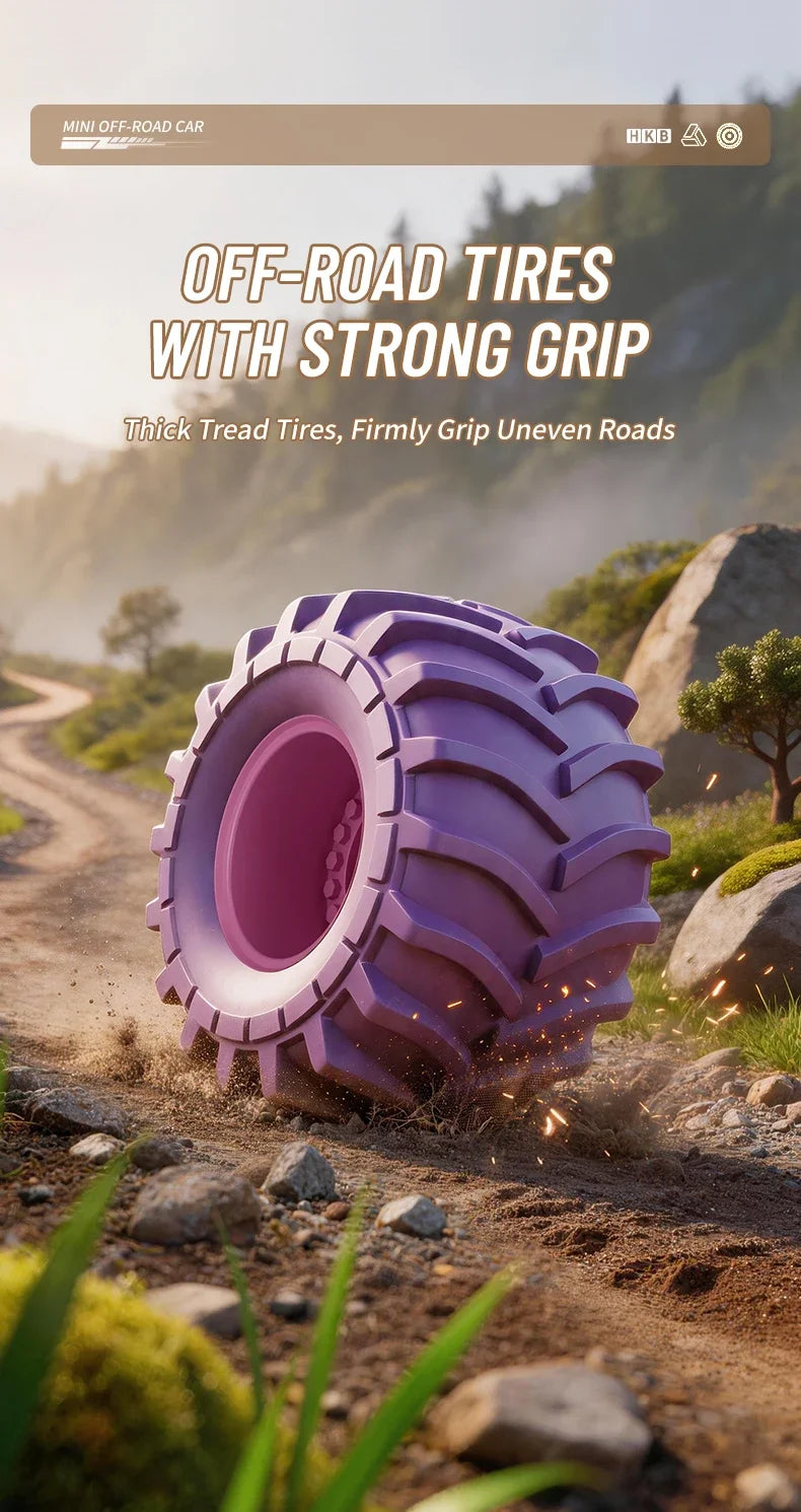 hot model 1:64 mini alloy remote control truck 2.4G four-wheel drive big foot off-road vehicle simulation model children toy car