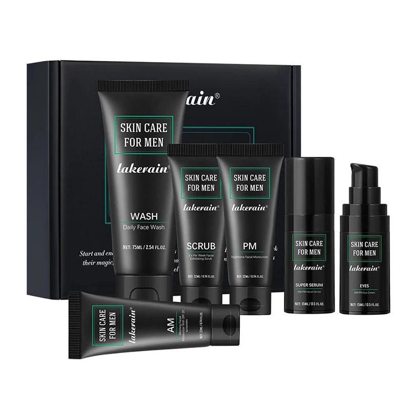 Men's 3-in-1 Daily Skin Care Kit – Face Wash, Moisturizing Cream & Eye Cream for Anti-Aging & Oil Control