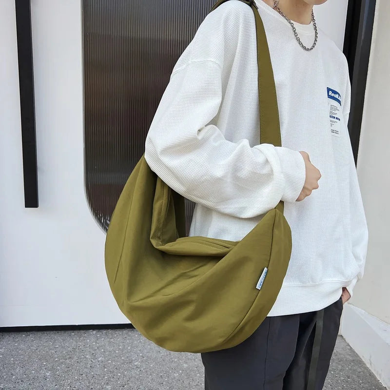 Extra Large Nylon Crossbody Bag – Big Capacity Unisex Shoulder Hobo Travel Bag