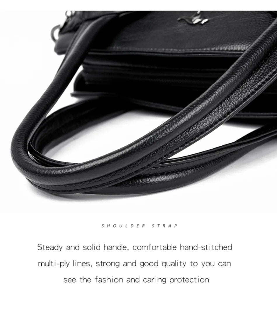 Genuine Leather Luxury Tote Crossbody Shoulder Bag – Large Casual Handbag for Women