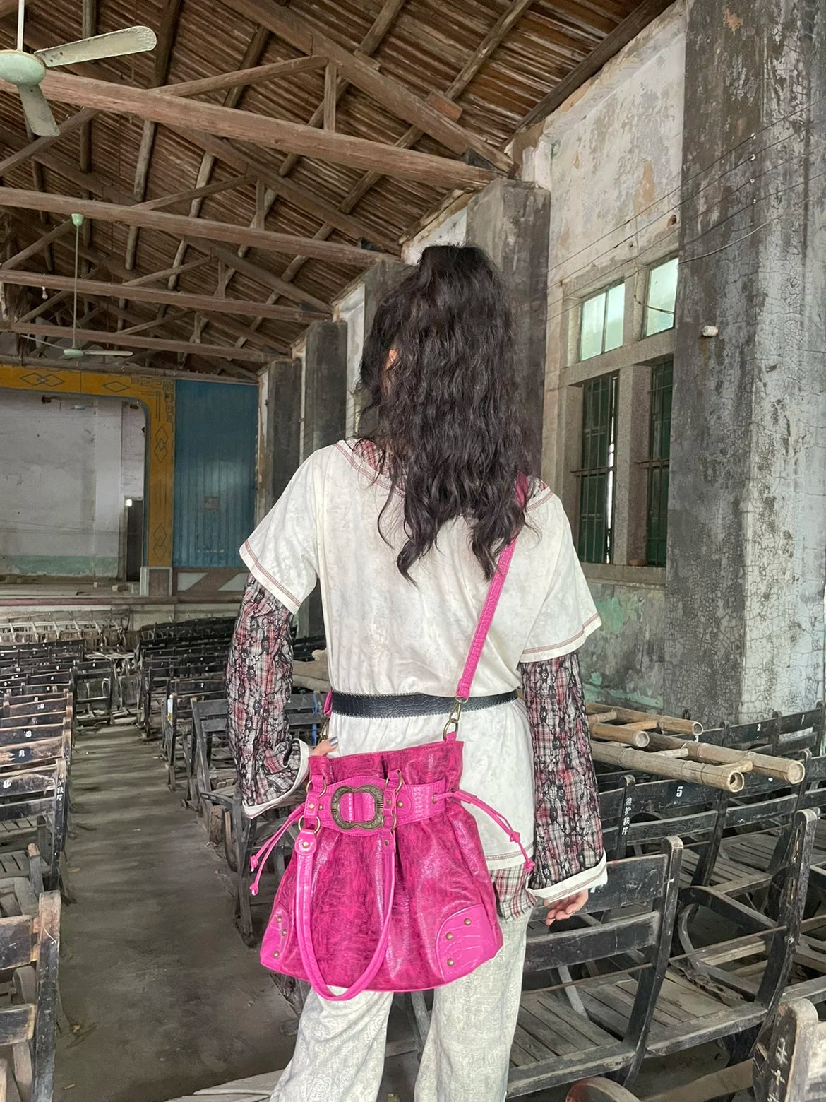 ABQP Vintage Distressed Large Capacity Underarm Tote Crossbody Bag – Designer Shoulder Handbag for Women