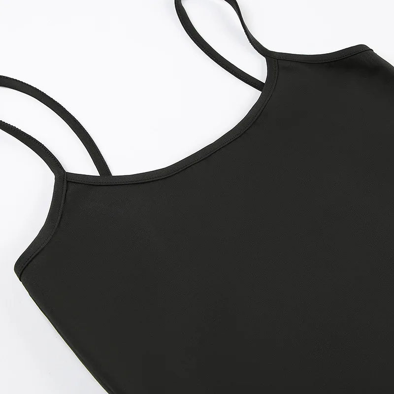 Women's Y2K Harajuku Spaghetti Strap Cropped Top – Vintage Sleeveless All-Match Summer Top