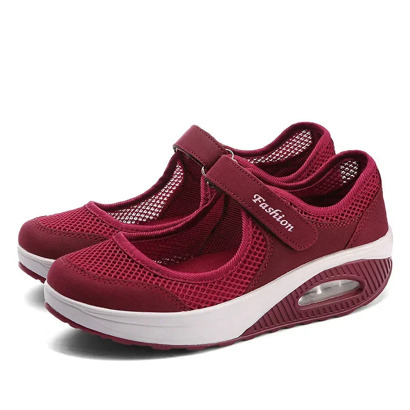 Women's Air Mesh Hook-and-Loop Casual Shoes