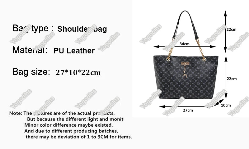 Soft Leather Large Capacity Tote Bag – Women's Shoulder Bag with Hanging Accessories