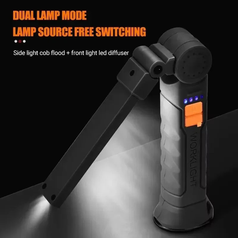 NEWBIRTH COB+LED Work Light – 800 Lumen, 360° Magnetic Base, Foldable Hook, Red Mode, IPX5, Type-C