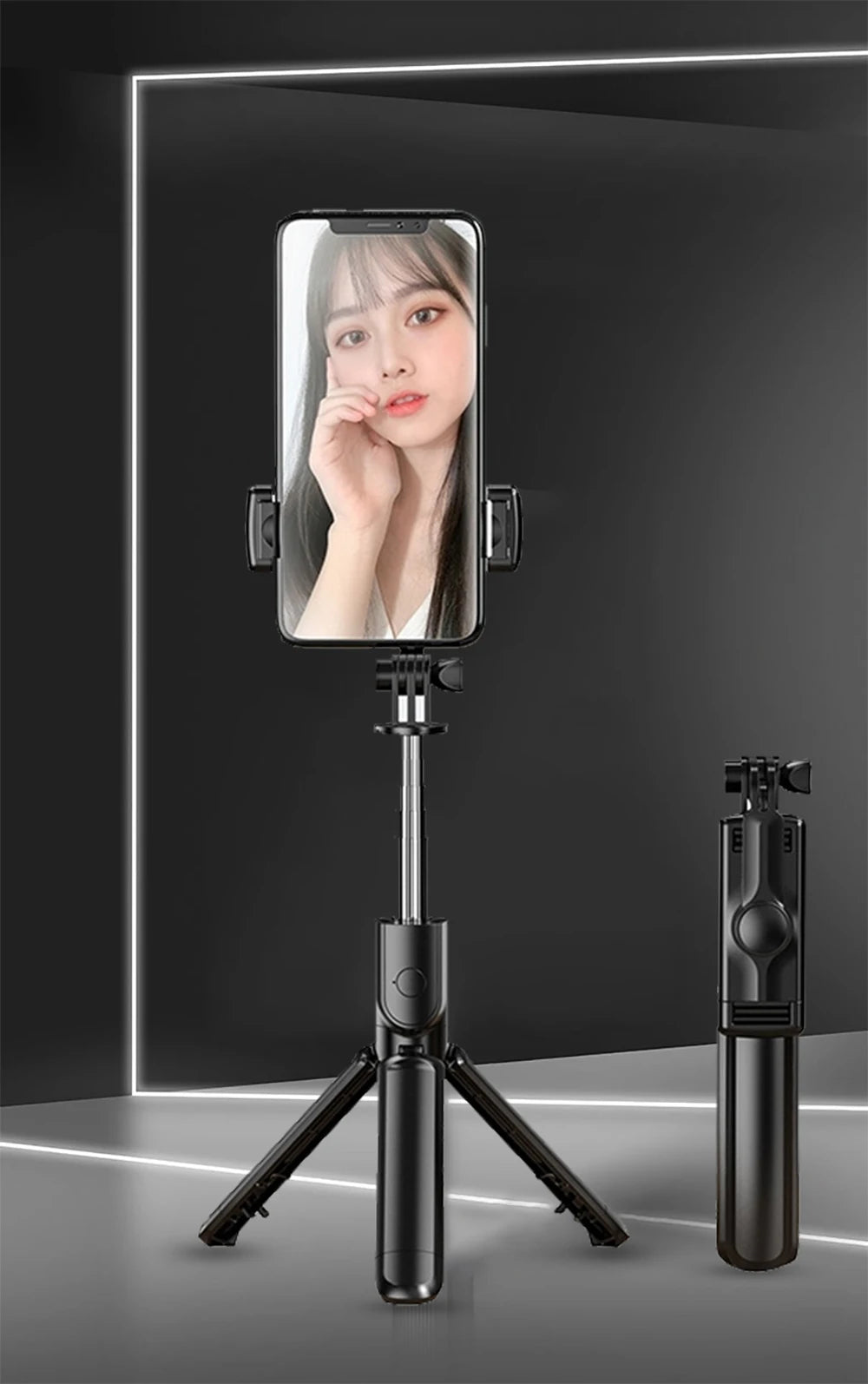 3-in-1 Bluetooth Selfie Stick Tripod with LED Fill Light & Remote Shutter