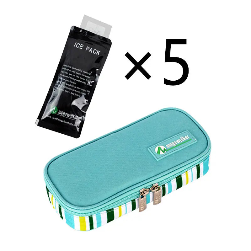 Mega Insulin Cooler Bag – Portable Insulated Diabetic Travel Case with Nylon & Aluminum Foil Lining