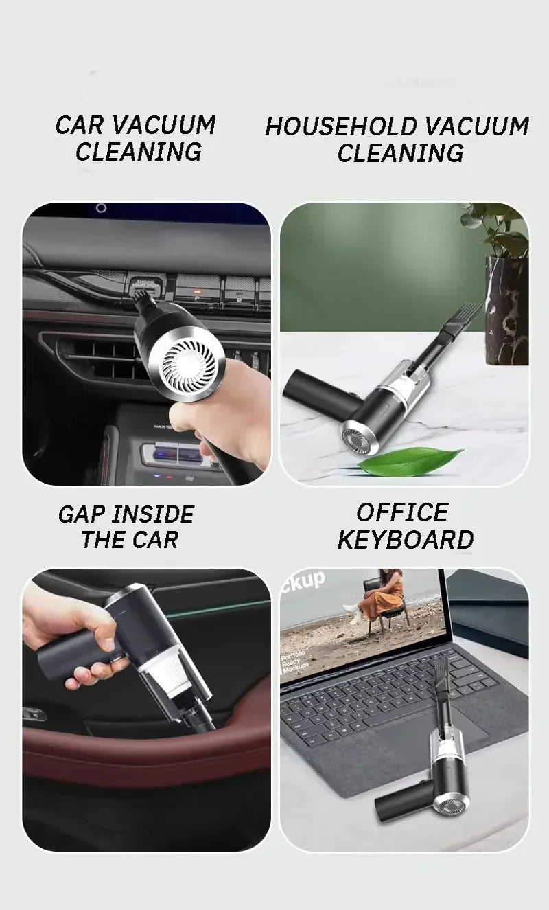 Wireless Handheld Car Vacuum – 5,500Pa USB Rechargeable