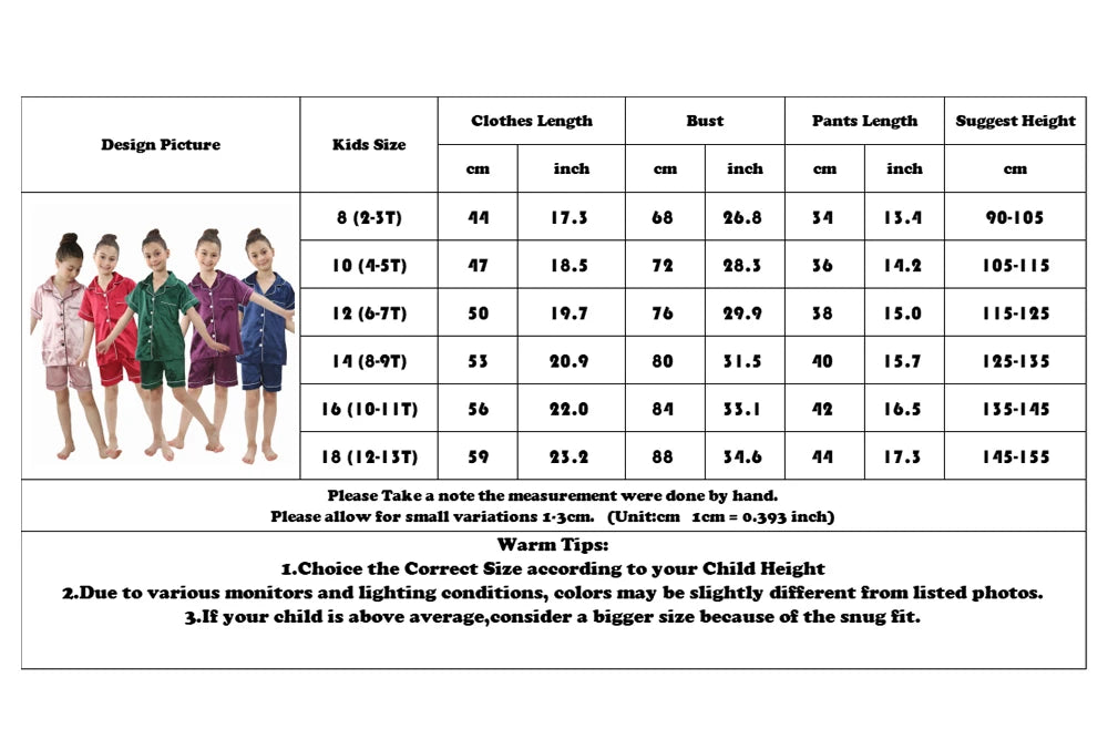 Kids' Ice Silk Pajamas Set | Summer Thin Short Sleeve Shorts 2-Piece Boys & Girls Homewear