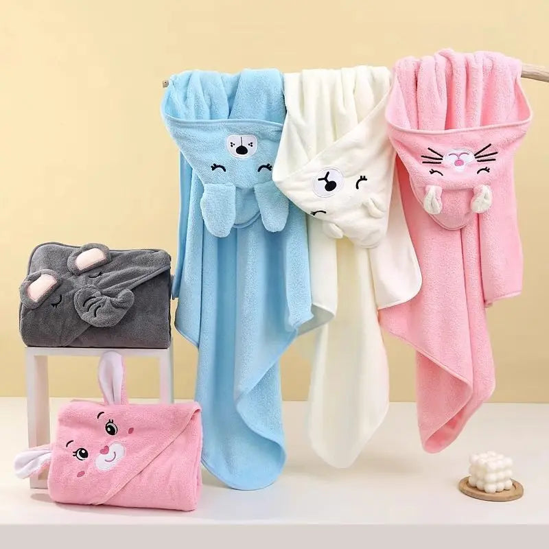 Cute Cartoon Hooded Baby Bath Towel – Soft Newborn Bathrobe & Swaddle Wrap for Boys & Girls