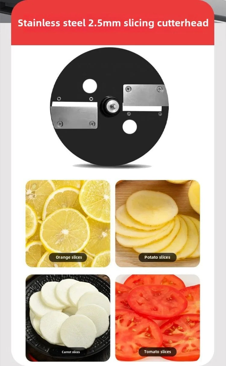 3-in-1 Commercial Food Processor & Vegetable Slicer – Electric Slicing, Shredding & Dicing Machine, 110V/220V