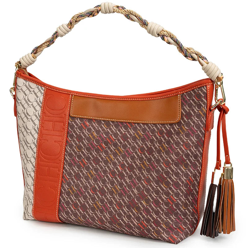 Splicing Design Dual-Purpose Shoulder Tote Bag — Large Capacity Women's Commuter Handbag