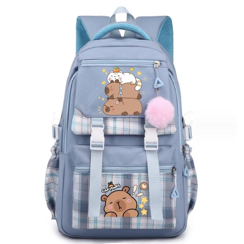 Capybara Print Women's Laptop Backpack – Large Capacity School Bag