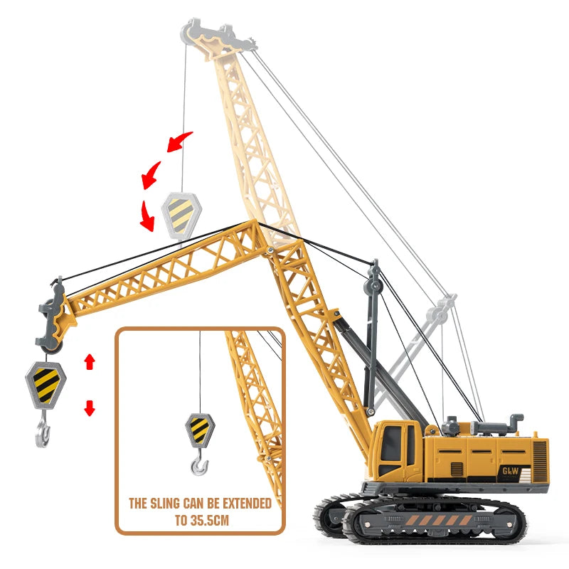 Die-Cast Engineering Vehicle Toy – Excavator, Crane, Bulldozer & Backhoe for Kids