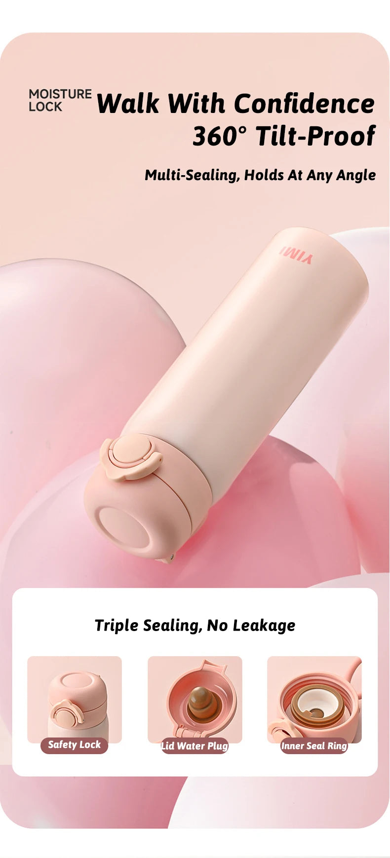 500ml 6-Layer Vacuum Thermos Tumbler – One-Touch Lid, 316 SS, Triple Seal Leakproof, Curved Spout, Soft-Touch Matte, 6 Colors