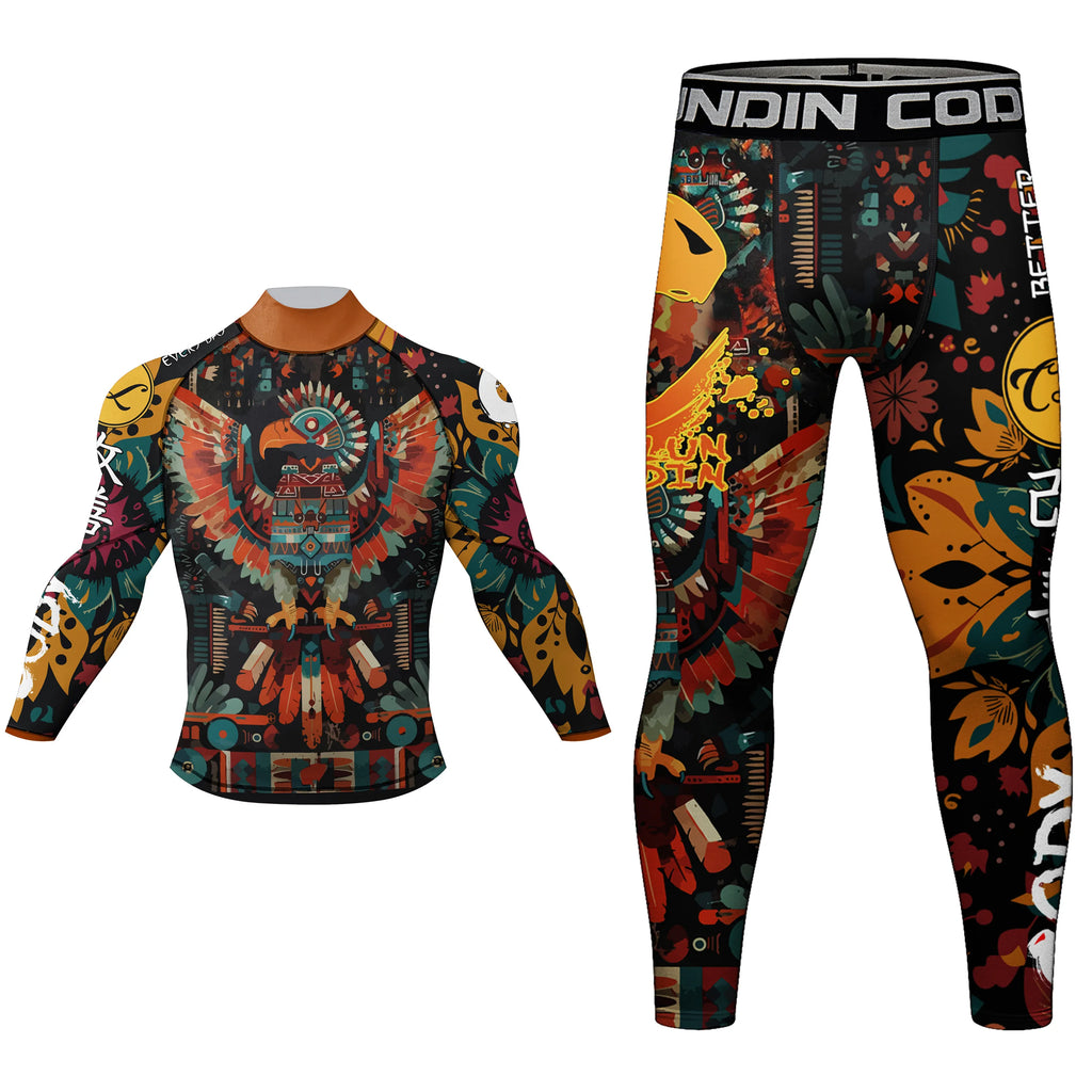 Men's MMA Rash Guard 4-Piece Fight Set – Sublimation Print Grappling Suit