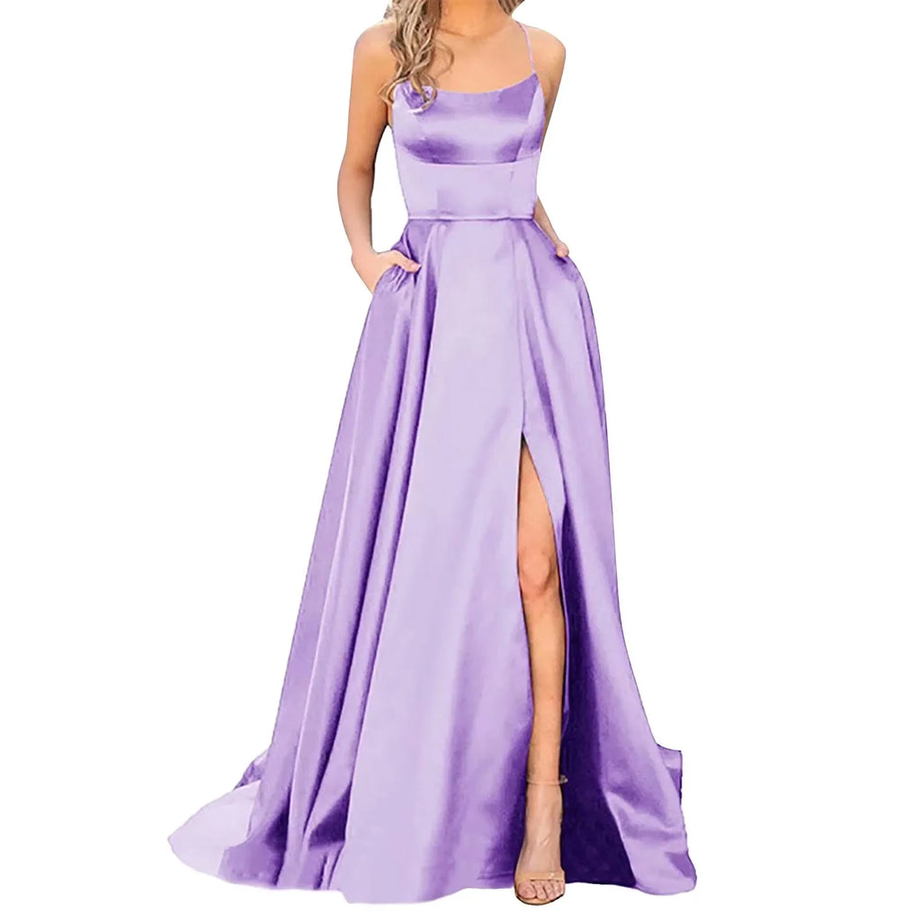 2024 New Women Dress Elegant Vintage Ladies Backless Long Dresses Wine Party Prom Wedding Floor Length Evening Dress For Women