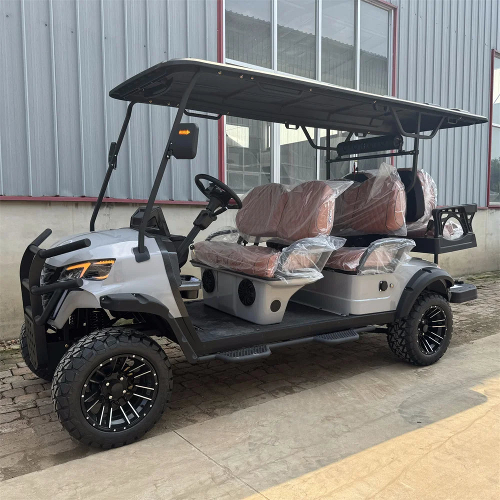 Grey Electric Golf Cart — 4 Seater 48V/60V/72V 5KW Street Legal Hunting Cart