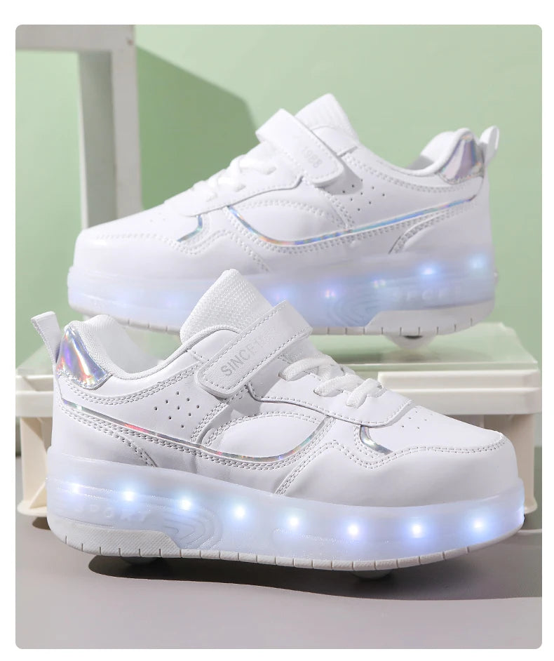 Children's LED Light Roller Skates – Multi-Functional Detachable Wheel Shoes, Size 29-41 for Students