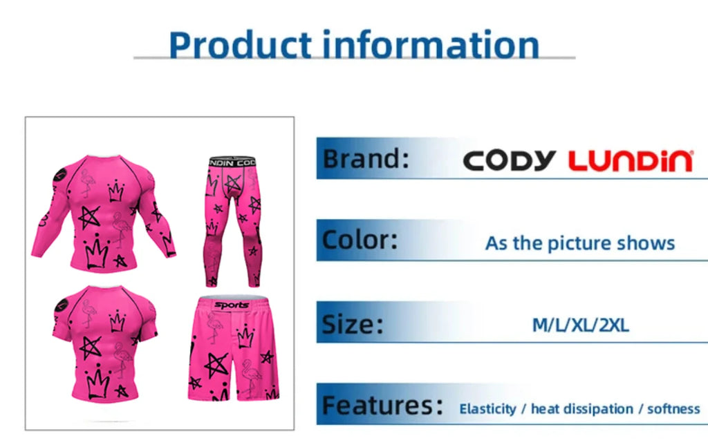 Men's MMA BJJ No-Gi Rashguard & Compression Set – Jiu Jitsu Boxing Muay Thai Sport Suit