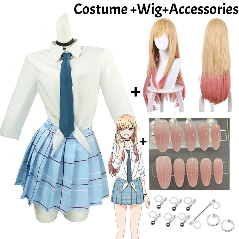 Kitagawa Marin Cosplay Costume – My Dress-Up Darling Anime School Girl Uniform