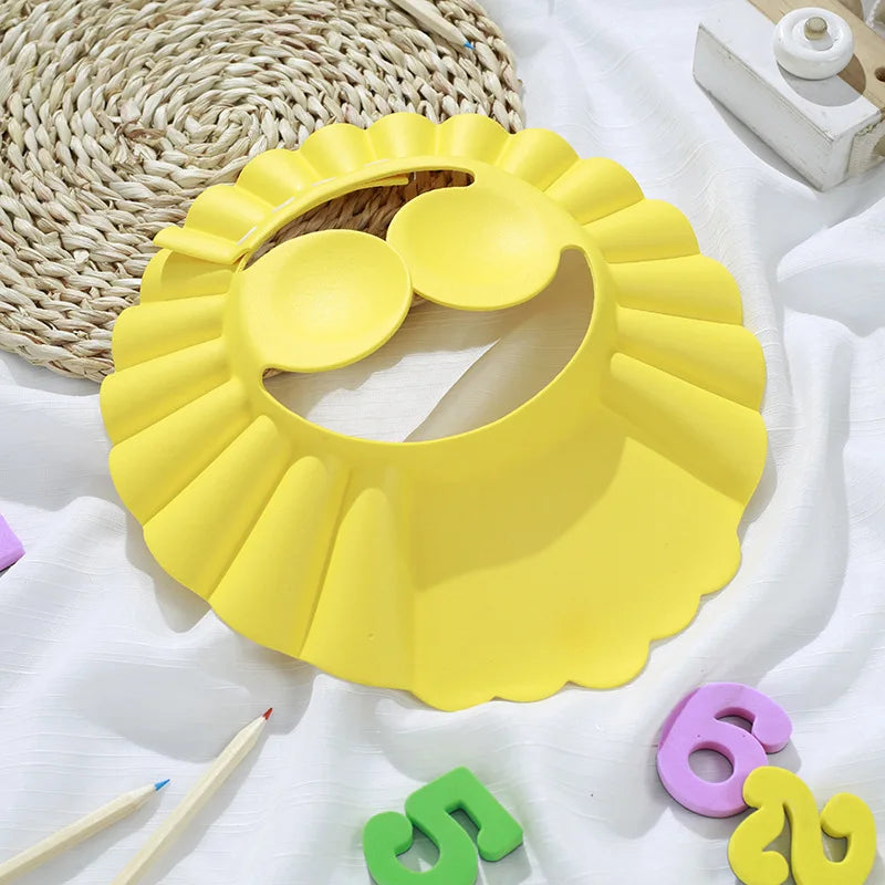 Baby Shower Soft Cap — Adjustable Kids Hair Wash Hat with Ear Protection