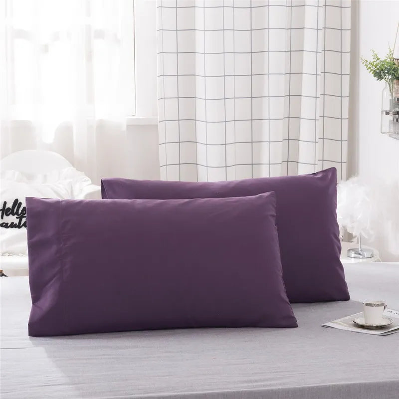 Luxurious Solid Color Pillowcase 2-Pack – Soft Hypoallergenic Pillow Cover, Black, Grey & Pink