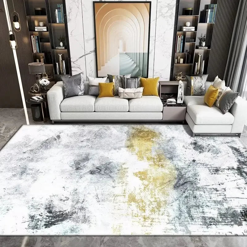 Nordic Geometric Large Area Rug – Washable Non-Slip Carpet for Living Room & Bedroom