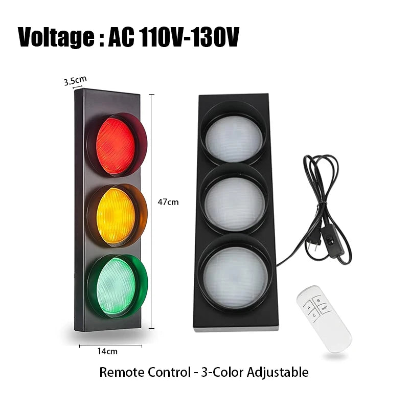 Traffic Light Wall Lamp – LED & Remote Control