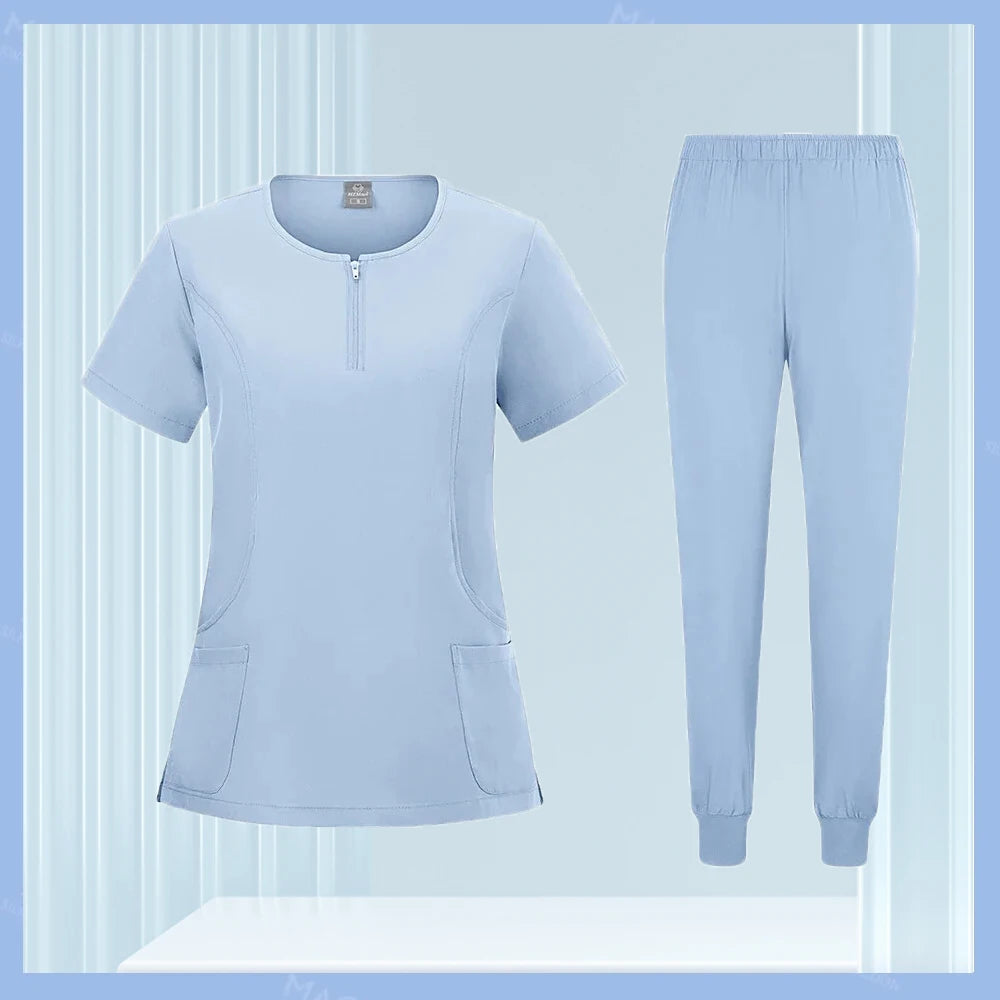 Medical Scrubs Set for Women & Men – Short Sleeve Stretch Scrub Uniform