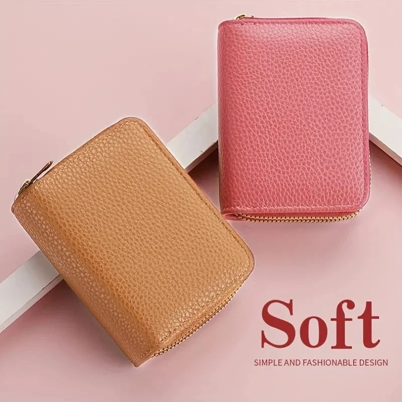 Women's Double Zipper Short Wallet – Fashion Credit Card Holder with Large Capacity Coin Purse