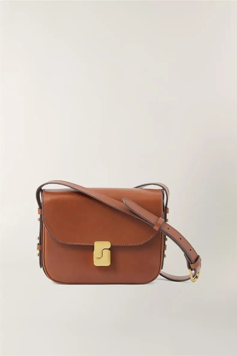 Tofu Square Crossbody Satchel – Luxury PU Leather Small Shoulder Bag for Women
