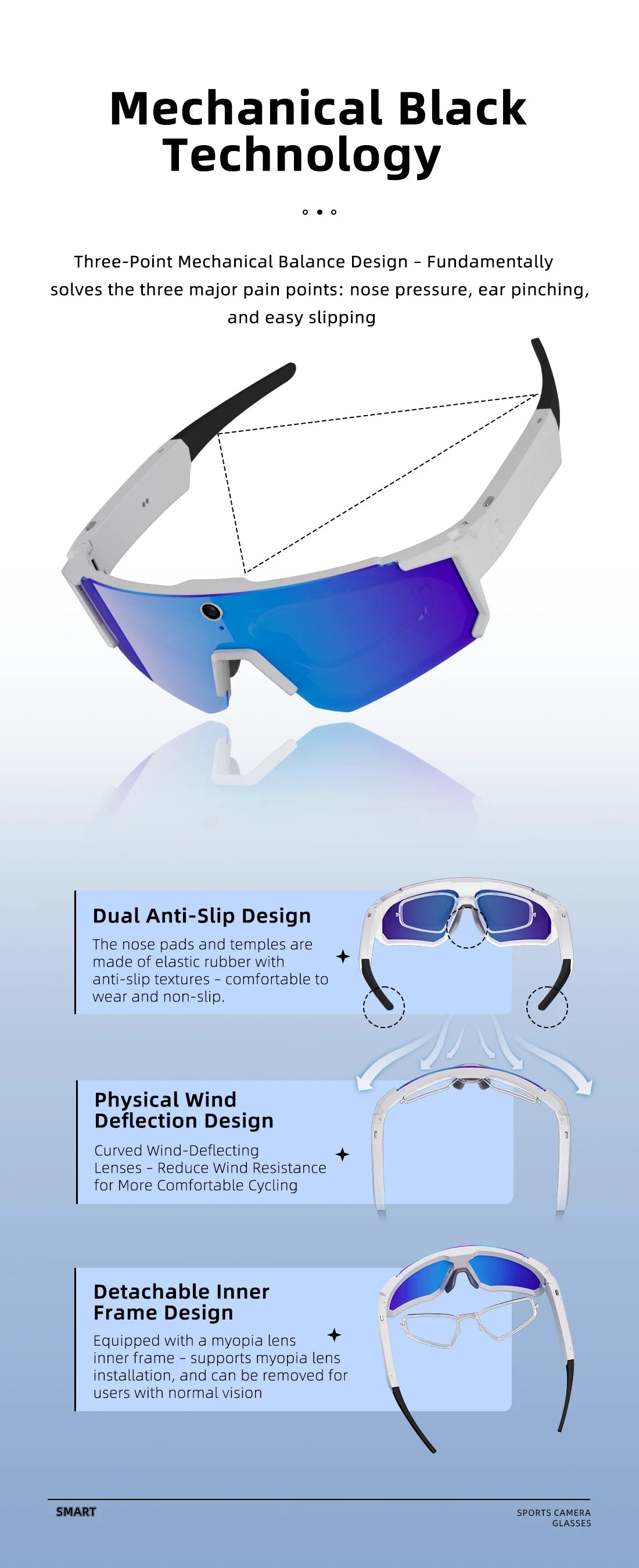 See It. Record It. Share It. — AI Smart Glasses with 800MP Camera, Anti-Shake HD Video & Bluetooth Calling