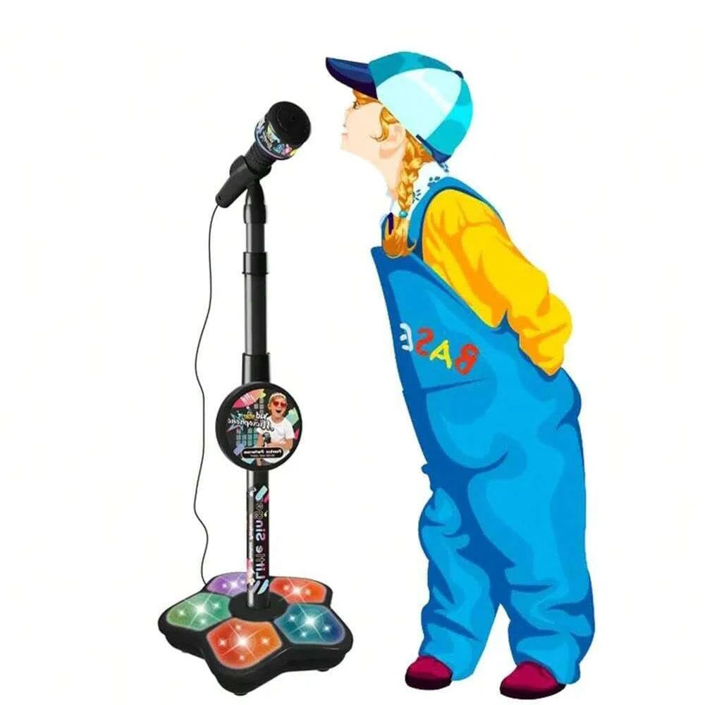 Kids Karaoke Microphone Stand Toy — Portable Children's Electronic