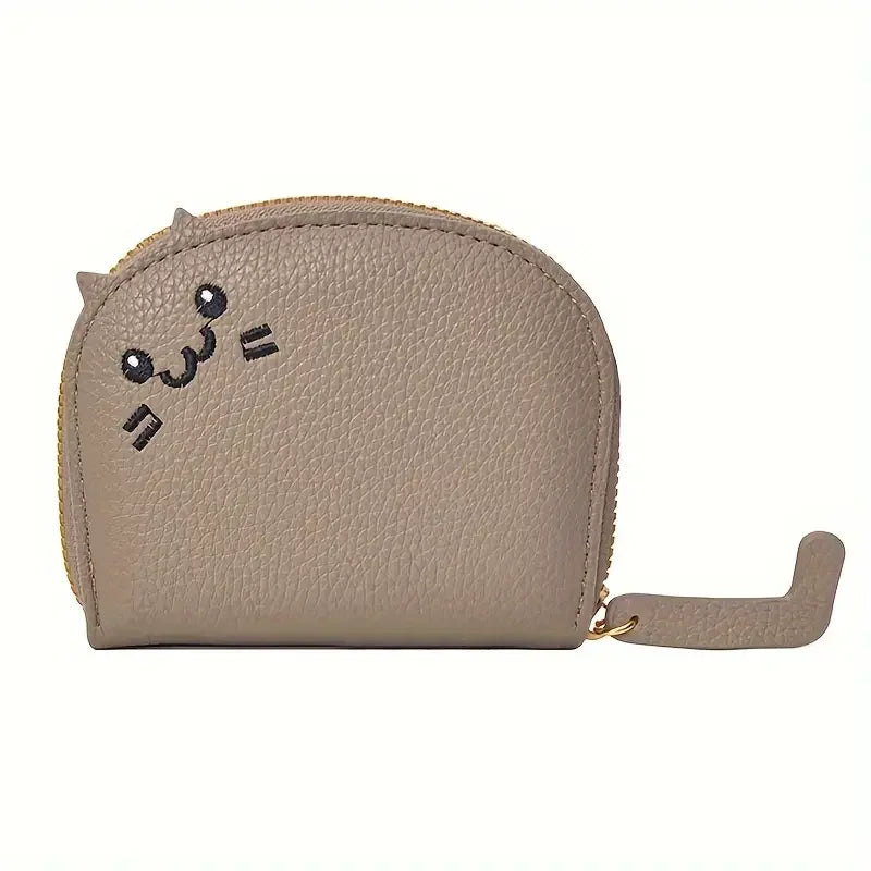 Cartoon Cat Shaped Wallet – Faux Leather Multi-Card Holder & Coin Purse for Women