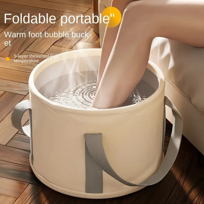 Spa-Level Foot Soaks at Home — Foldable Foot Soak Bath Tub | Heat Preservation, Deep Basin, Portable Foot Spa Bucket, 30x20cm