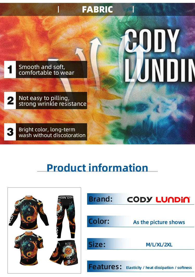 Men's MMA Rash Guard 4-Piece Fight Set – Sublimation Print Grappling Suit