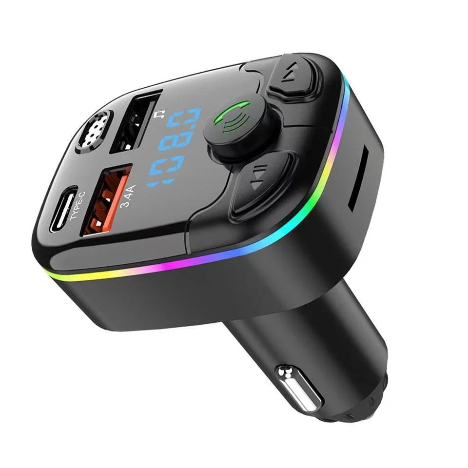 Car Charger FM Transmitter with Bluetooth 5.0 — Hands-Free Calling & Music Streaming