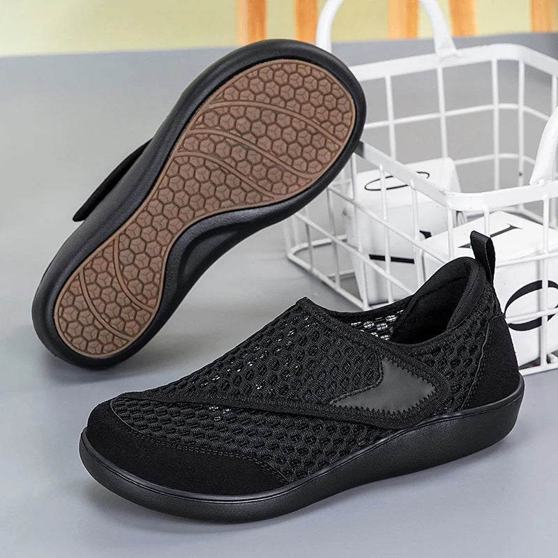 Wide Box Open Shoes for Elderly – Adjustable Diabetic Orthopedic Sandals