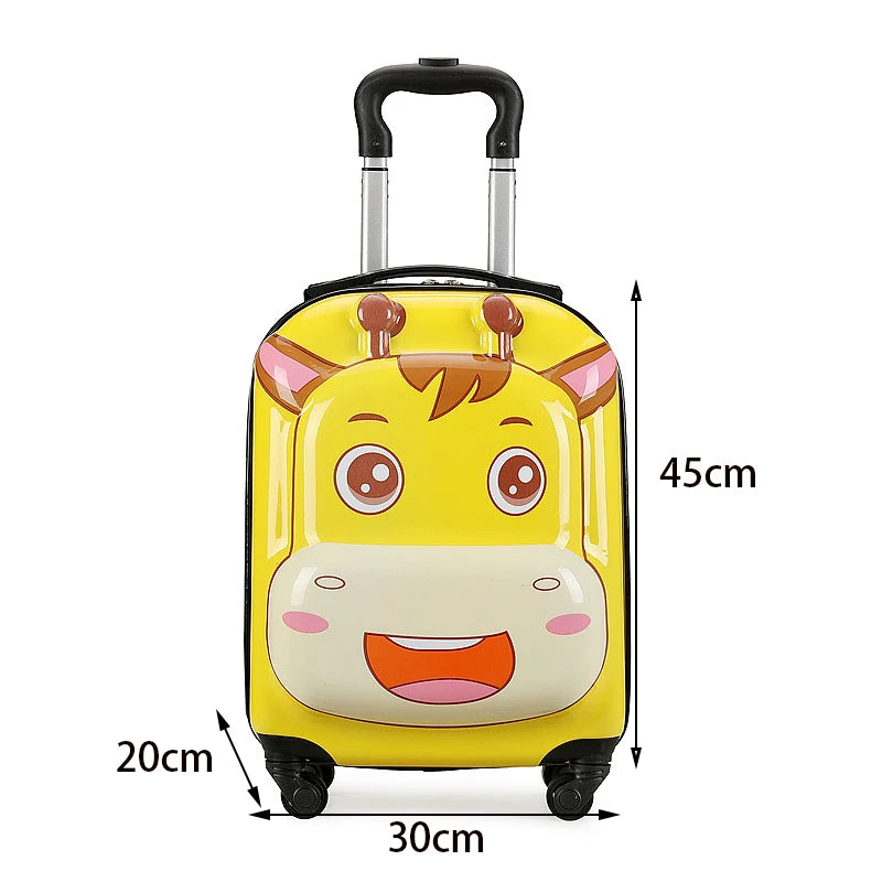 18-Inch ABS Kids’ Spinner Suitcase – Cute Animal 3D Design