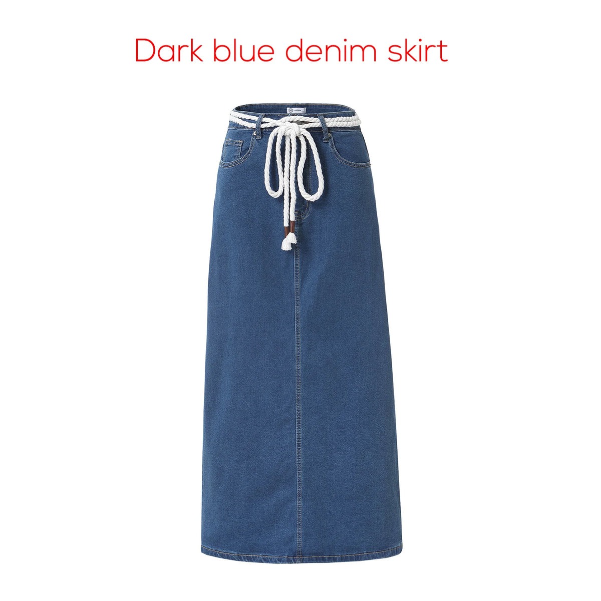 Women's Cotton Denim Skirt – Elegant Stripe & Solid A-Line Jean Skirt 2026