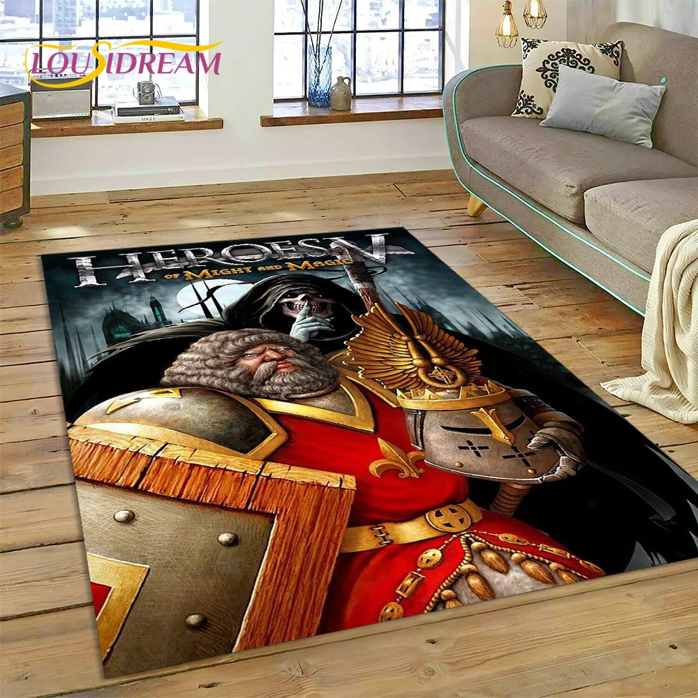 Heroes of Might & Magic Retro Gaming Rug – Non-Slip Floor Mat for Living Room, Bedroom & Sofa, 27 Designs & 9 Sizes