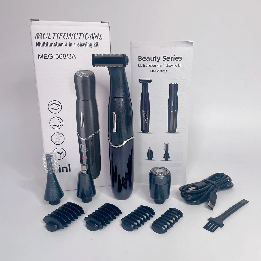 GZHJGOS 4-in-1 Electric Hair Trimmer for Women & Men – Face, Eyebrow, Nose, Body, USB Rechargeable
