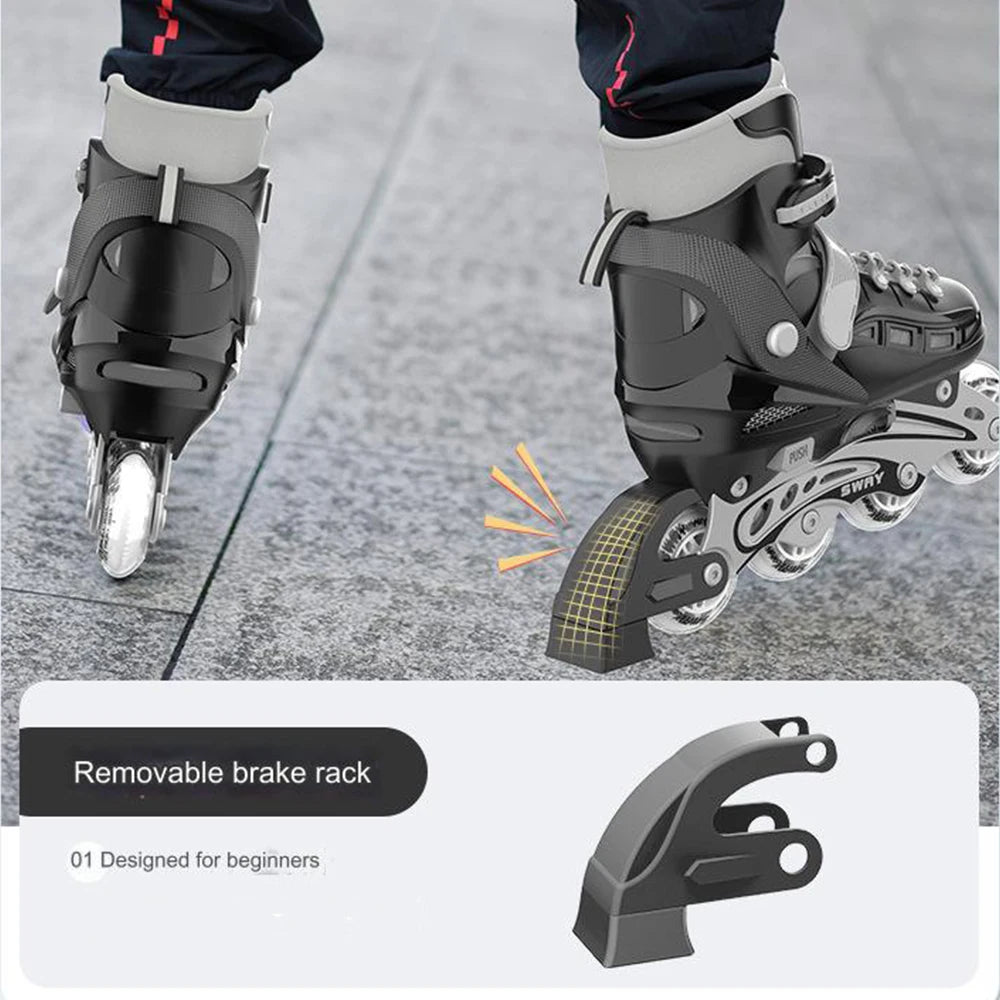 Adult Inline Roller Skates – Beginner Outdoor PU Street Freestyle Sneakers with 4 Wheels