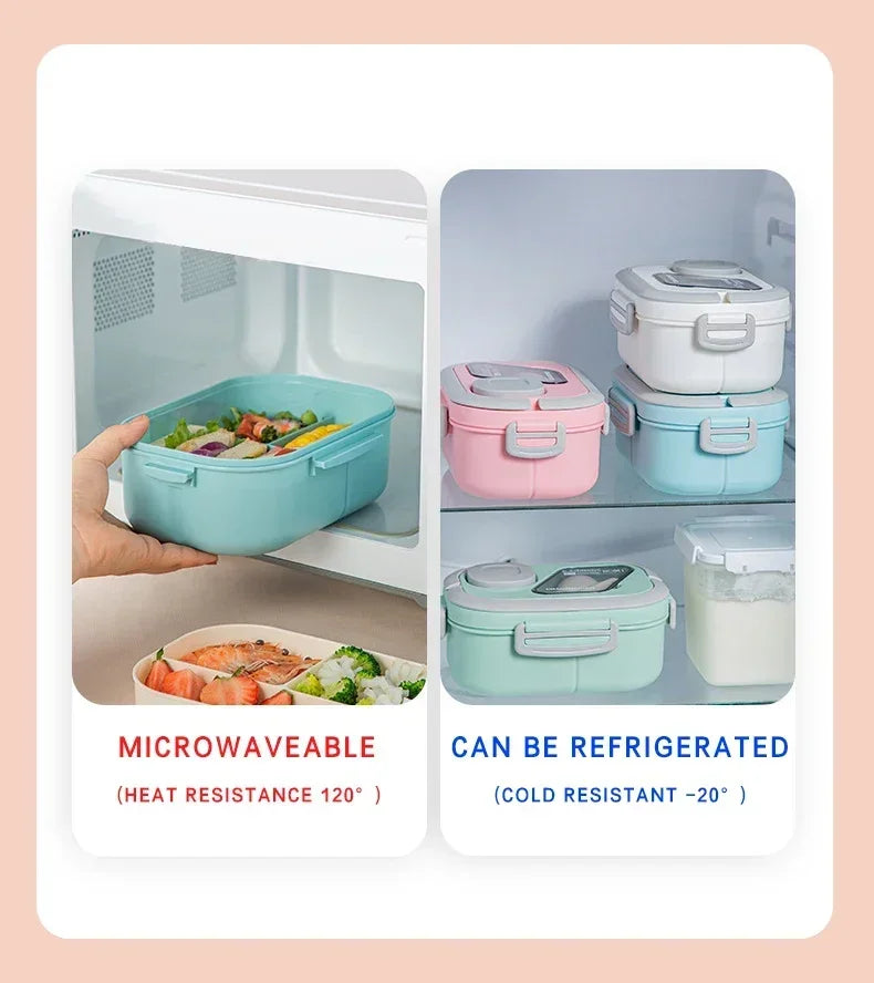 1200ml Wheat Straw Lunch Box – Leakproof Bento with Utensils