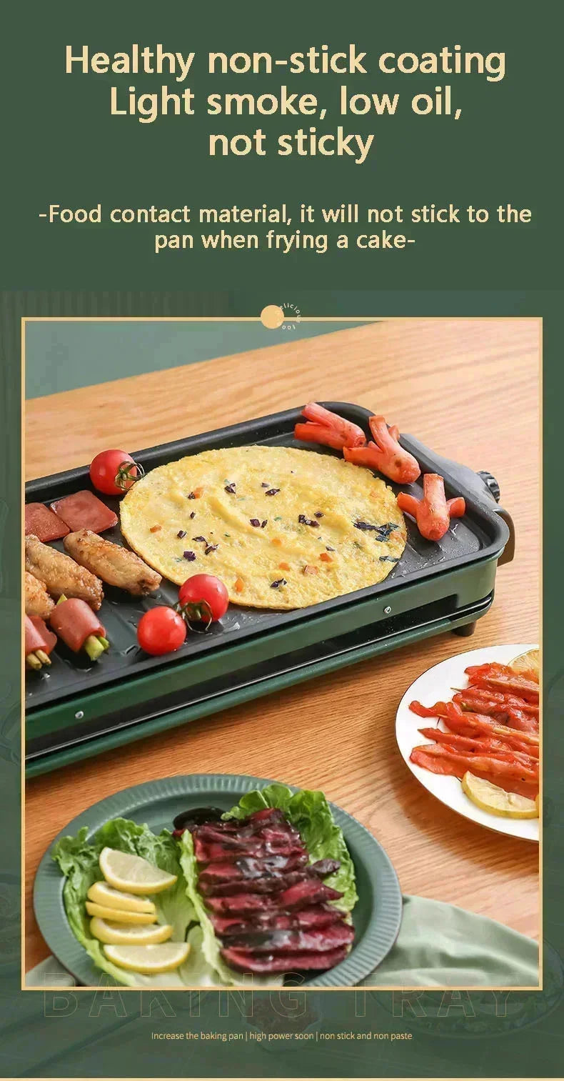 220V 1500W Smokeless Electric BBQ Grill – Korean-Style Indoor Barbecue Rack & Oven