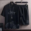 Men's Ice Silk Print Sweatshirt & Sweatpants Set – Outdoor Jogging Basketball Training 2-Piece